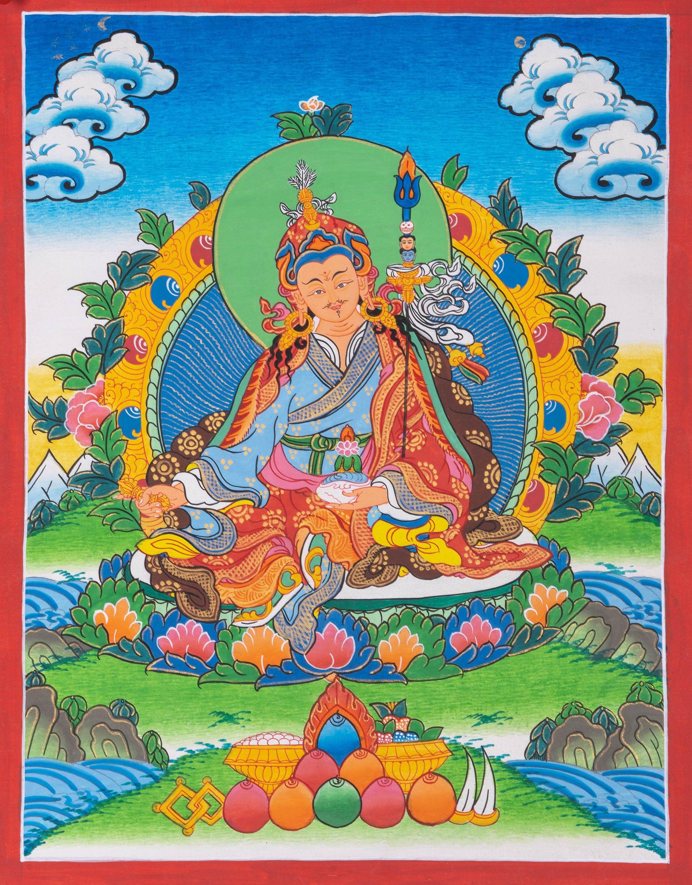 Guru Rinpoche Thangka Painting - Himalayas Shop