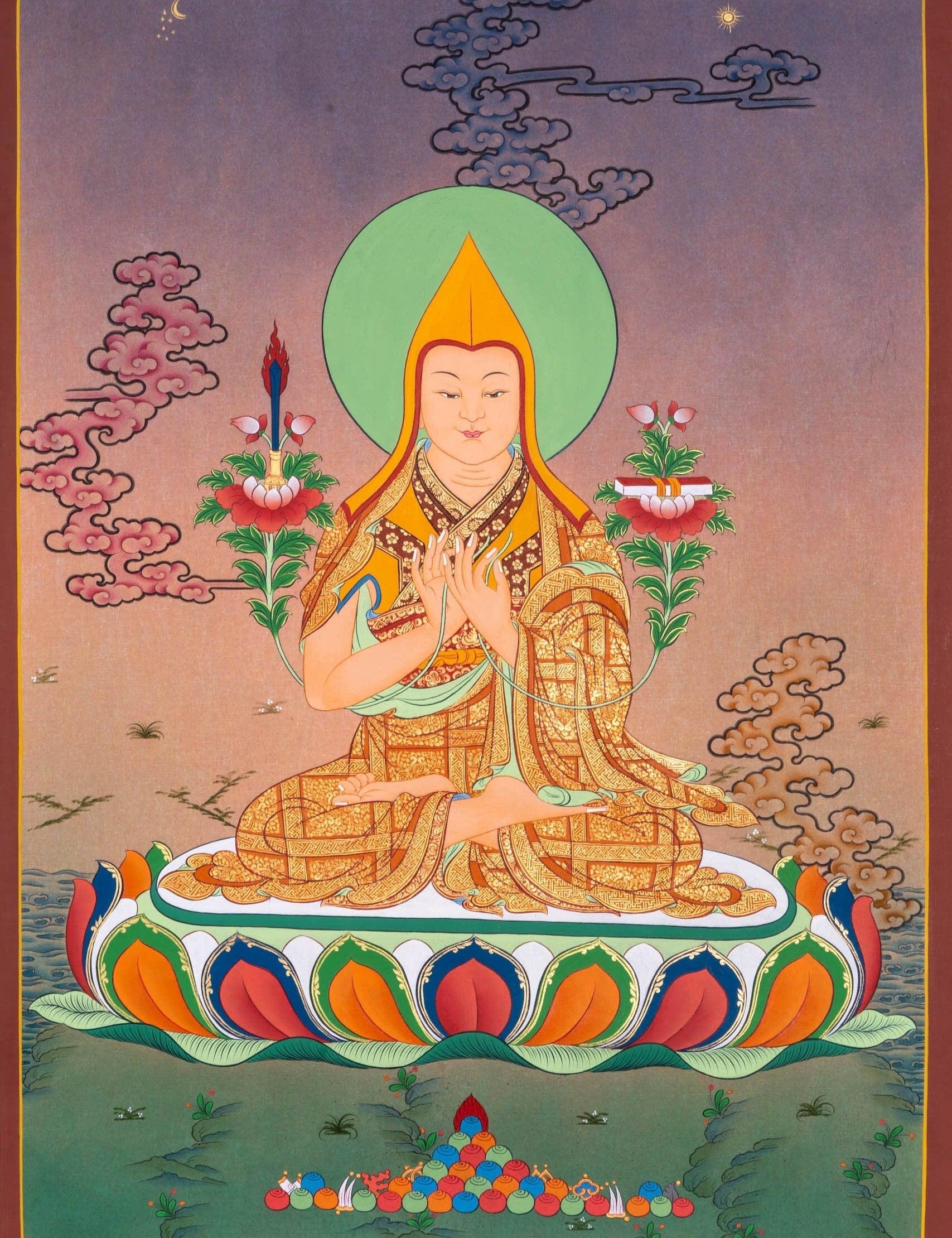 Thangka Painting of Je Tsongkapa