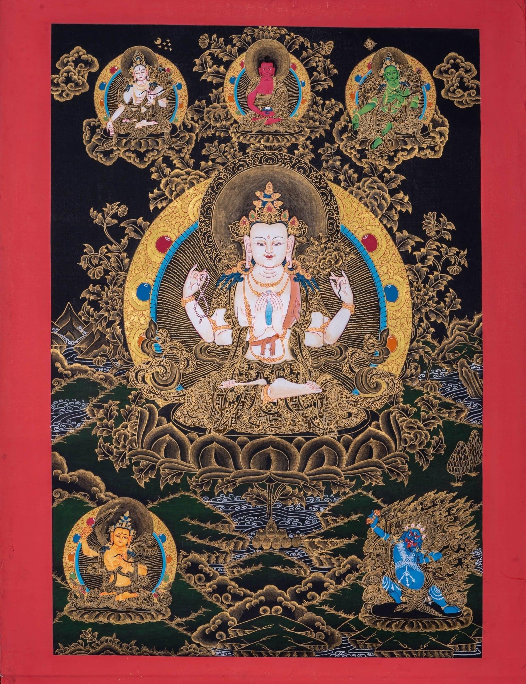 Thangka Painting of Chengresi Bodhisattva