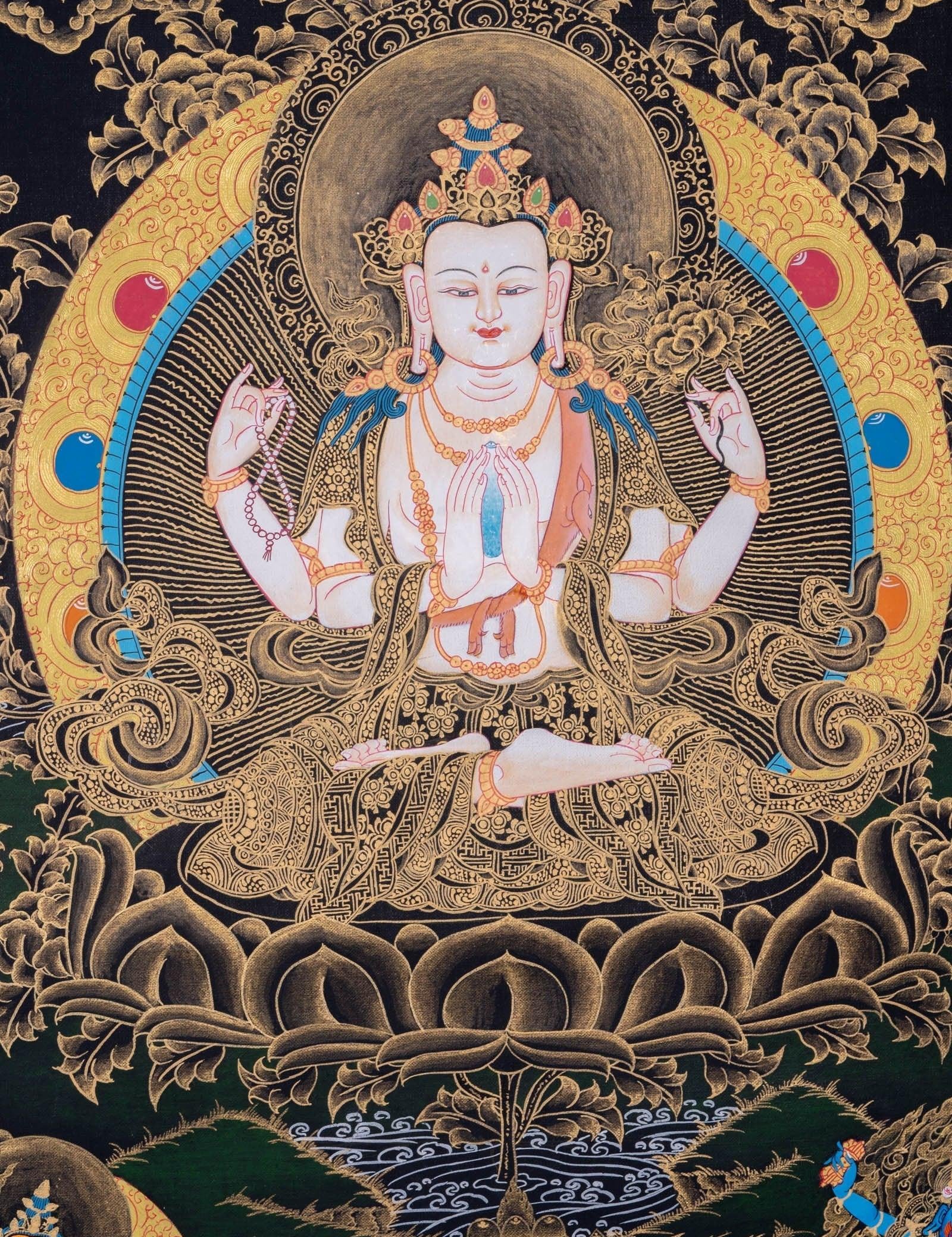 Thangka Painting of Chengresi Bodhisattva