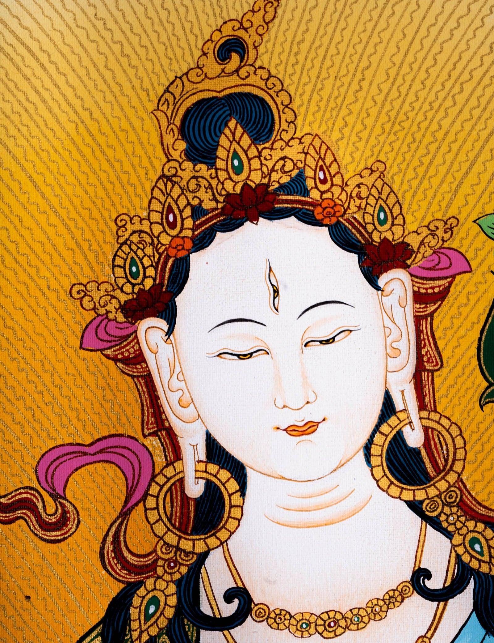 White Tara Thangka Painting