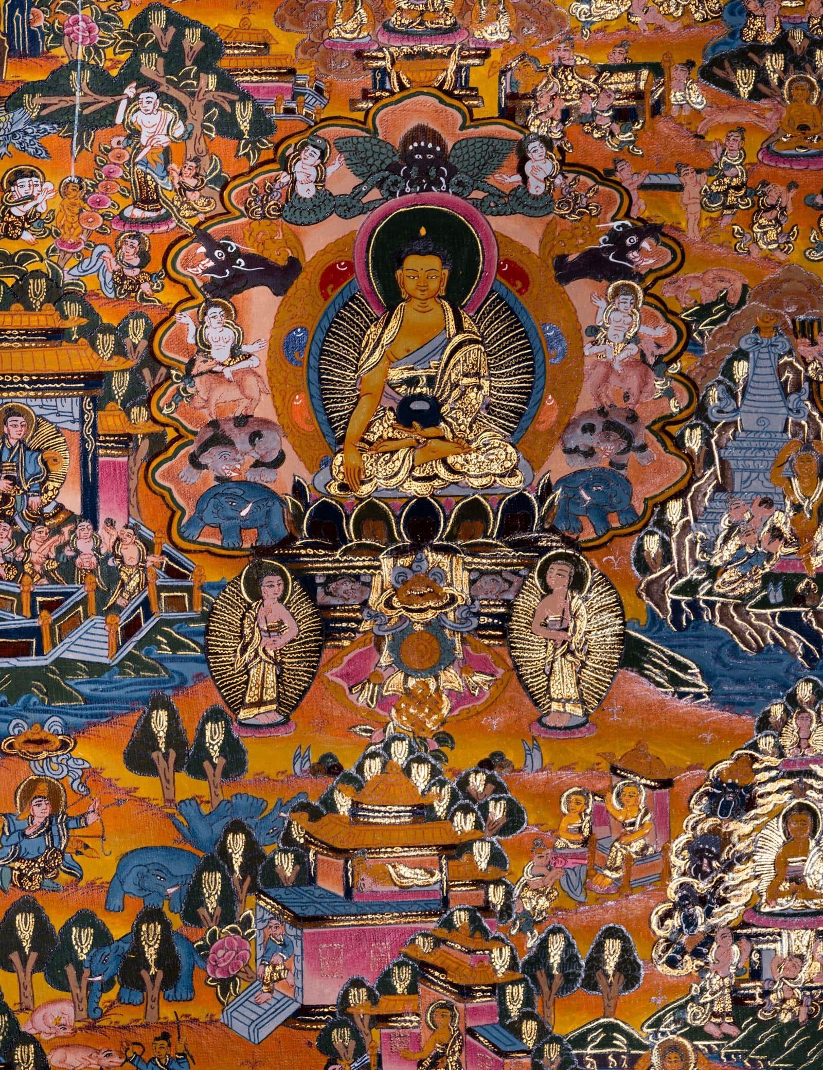 Thangka of Buddha Life - Himalayas Shop