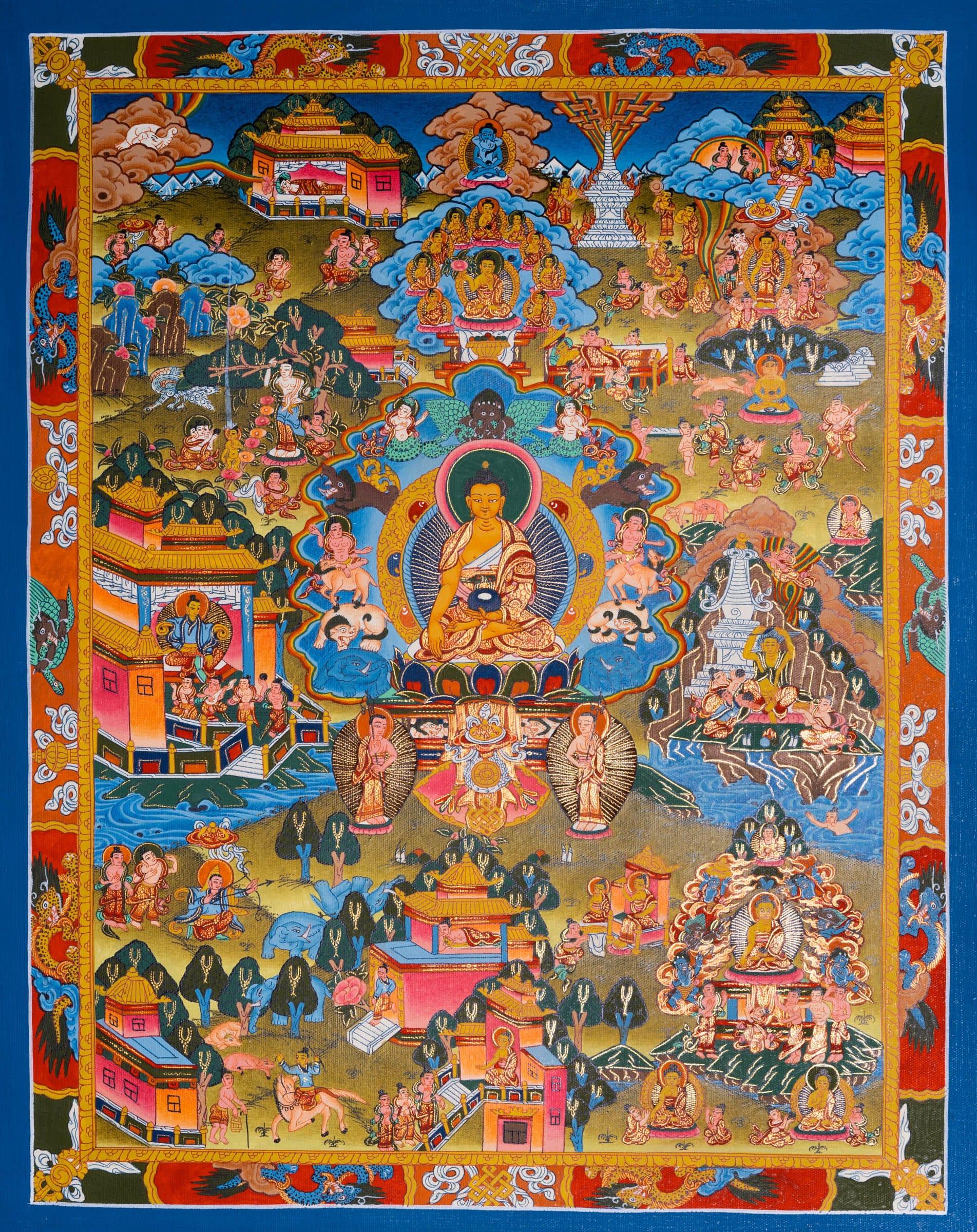 Thangka of Buddha Life - Himalayas Shop