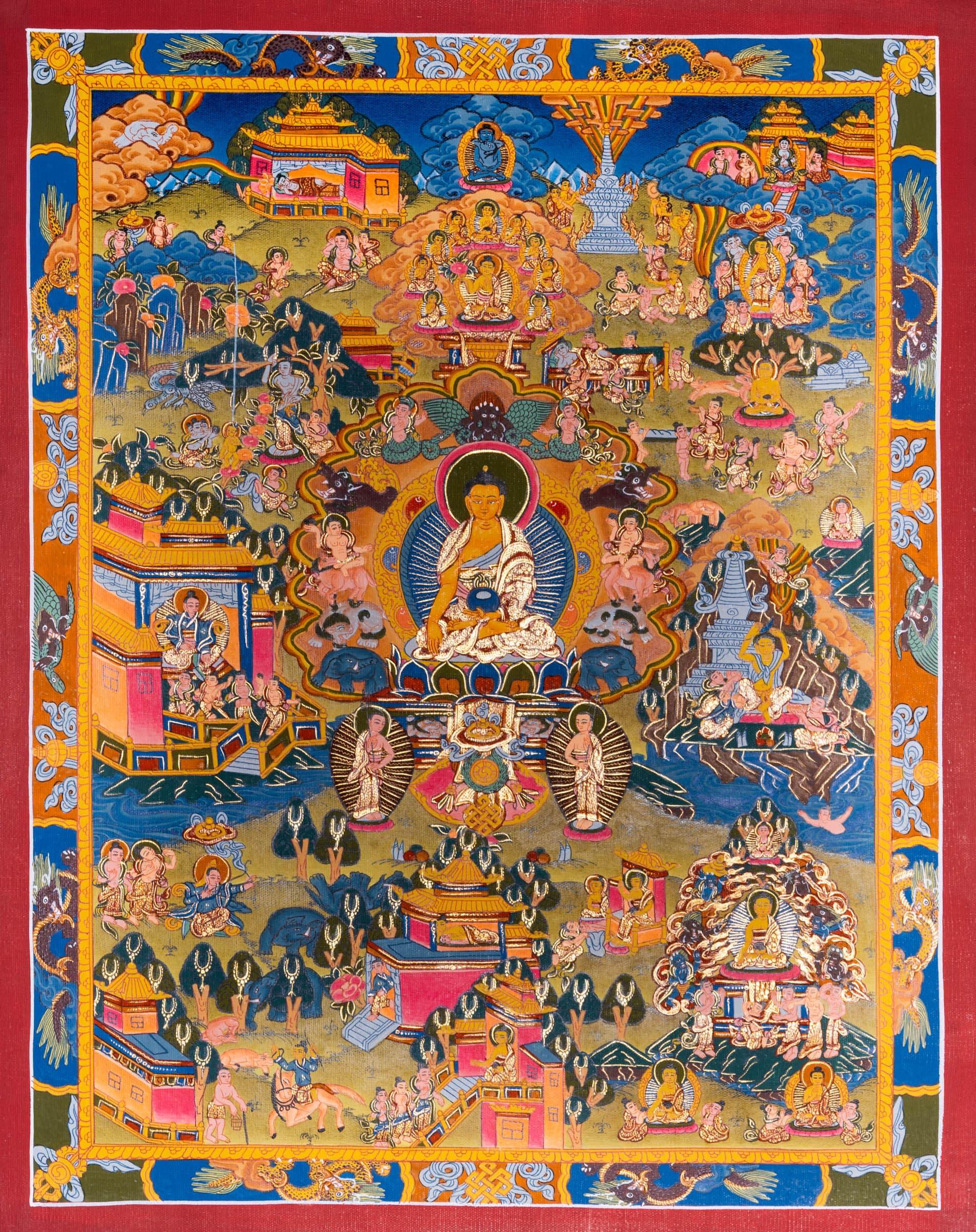 Thangka of Buddha Life - Himalayas Shop