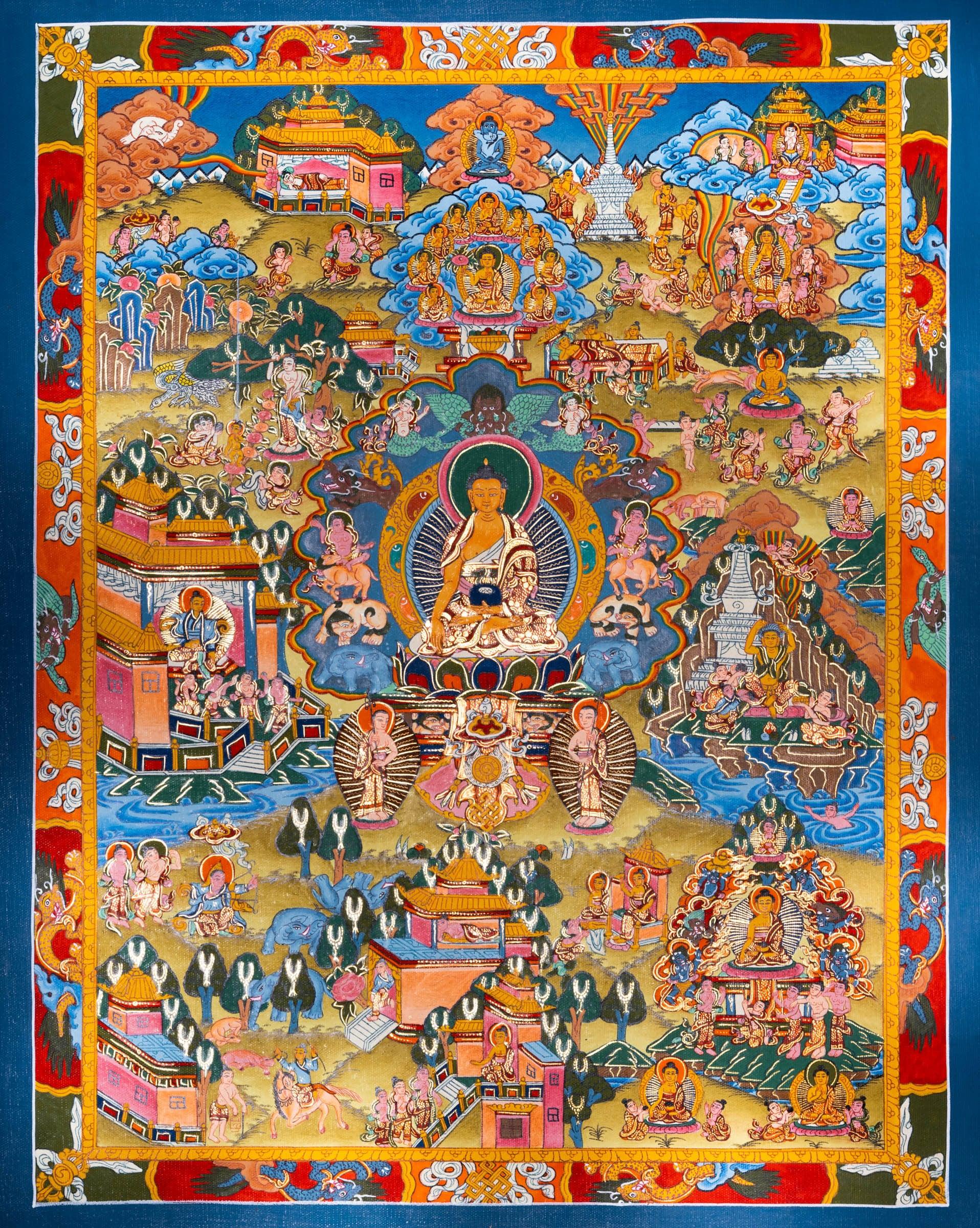 Thangka of Buddha Life - Himalayas Shop