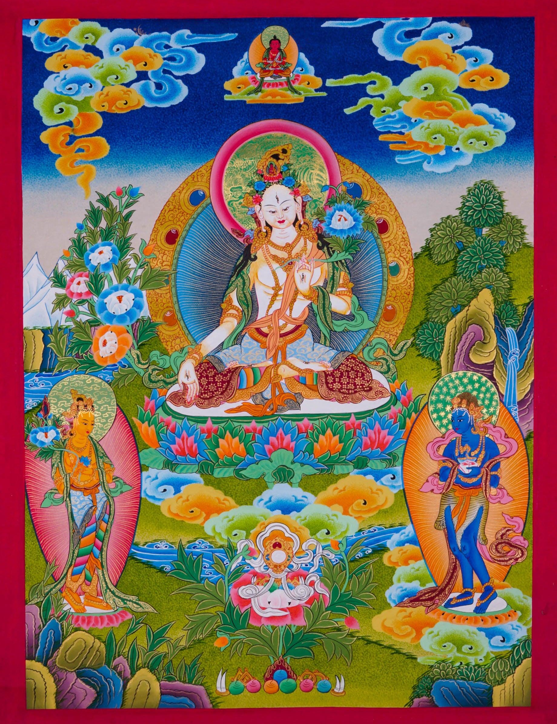 Thangka Painting of White Tara - Himalayas Shop